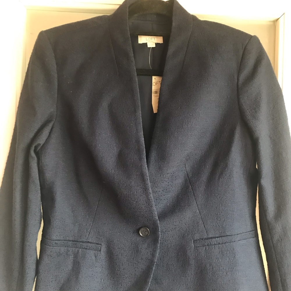 Loft navy tweed blazer